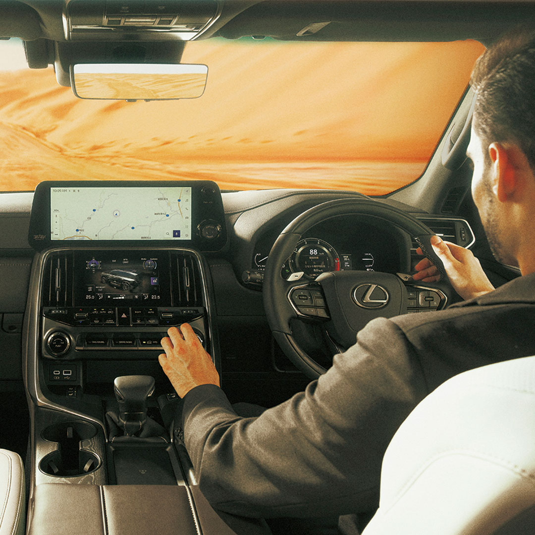 An interior shot of the Lexus LX.