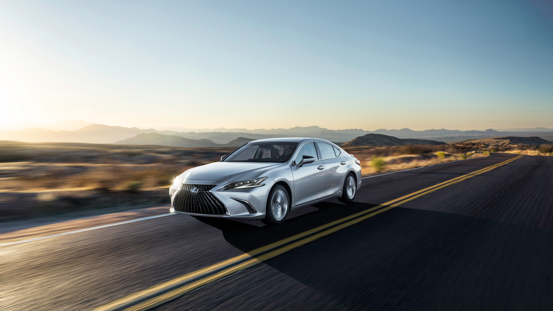 2021 Lexus ES drives across road (overseas model shown)